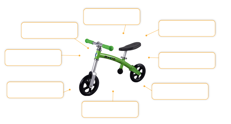 Komfortund Sicherheitsmerkmale Micro Laufrad / G-Bike+ in grün